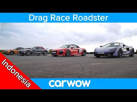 AMG GT C vs Audi R8 vs McLaren 570S vs BMW i8 - PERLOMBAAN ATAP, DRAG dan ROLLING RACE Roadster!