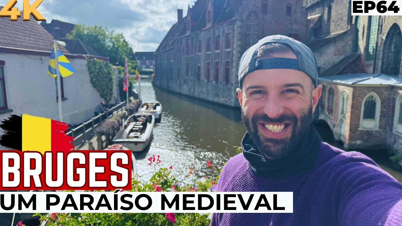Viajando em BRUGES na Bélgica: Conhecendo a linda cidade Medieval em 1 dia Completo #belgica