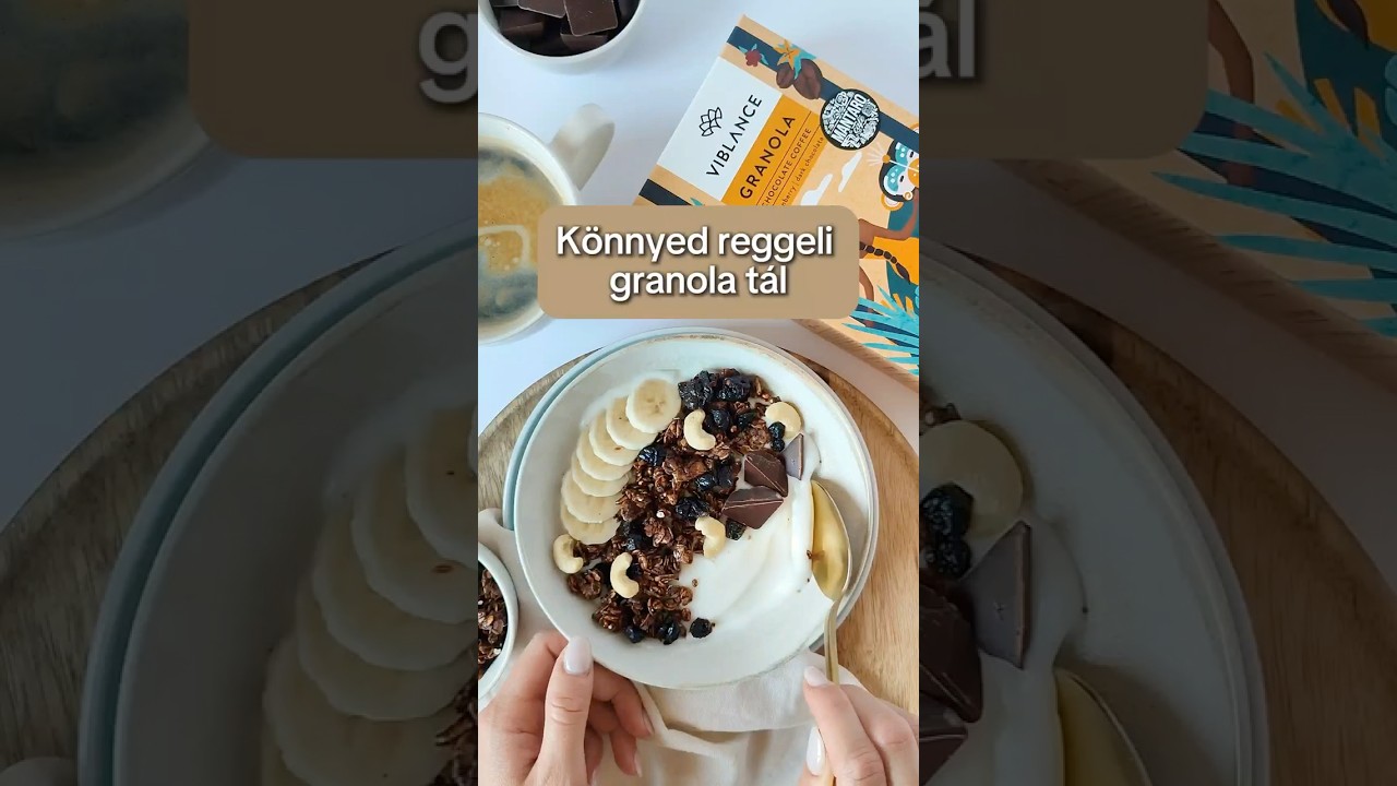 Csokis kávés granola tál reggelire