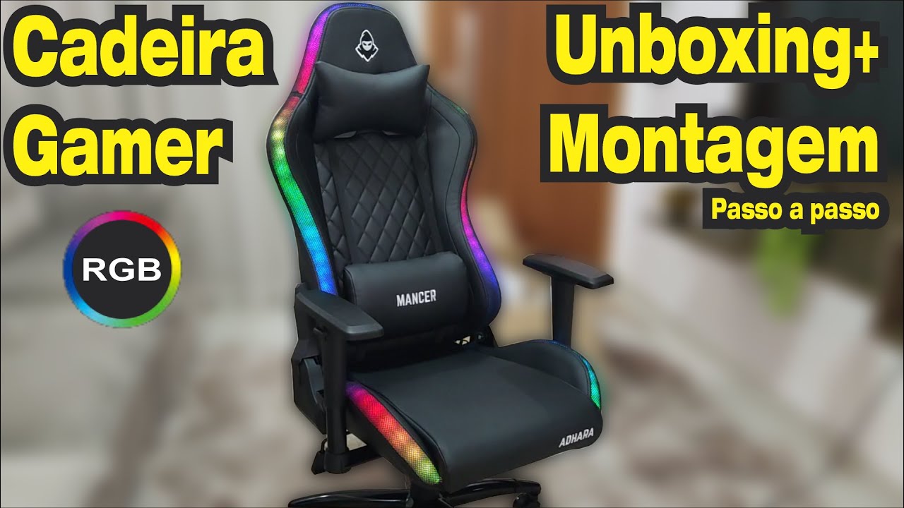 Cadeira Gamer Mancer Adhara RGB Reviews+Montagem passo a passo