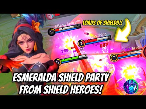 FREE SHIELD!! ESMERALDA SHIELD PARTY FROM SHIELD HEROES!! | Esmeralda Gameplay | Valesmeralda | MLBB