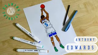 How to draw Anthony Edwards dunking / How to draw basketball players