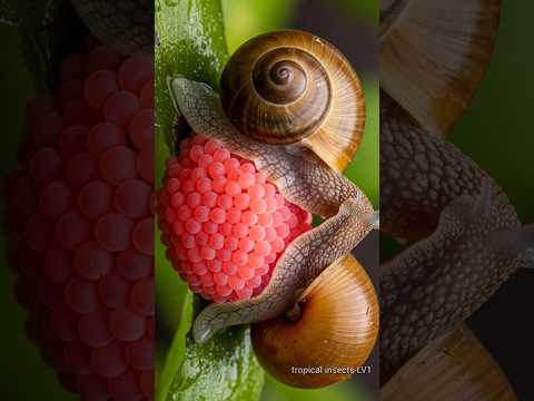 Apple snails lay eggs - a miracle of creation🥰🥰 #snail #snails
