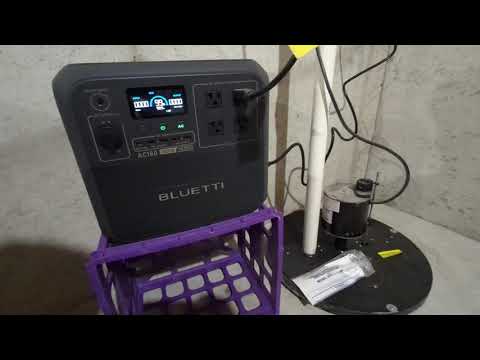 Bluetti AC180 Power Station as Sump Pump Battery Backup