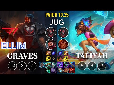 T1 Ellim Graves vs Taliyah Jungle - KR Patch 10.25