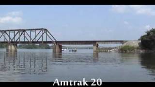 preview picture of video 'Amtrak 20 Crossing the Coosa June 17, 2009'