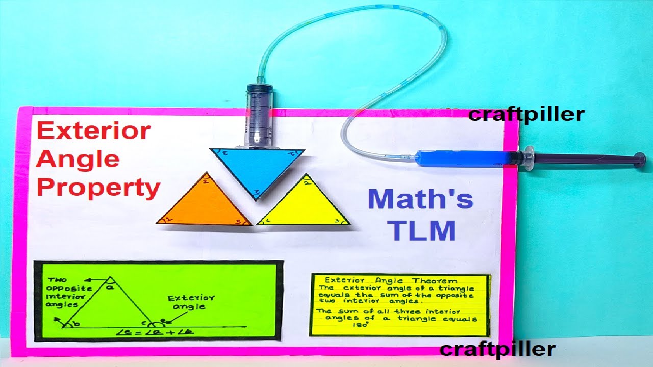 exterior angle property - theorem working model - maths tlm - triangle | craftpiller