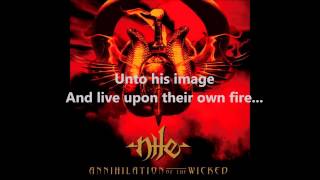 Nile - Annihilation of the Wicked w/ lyrics on screen