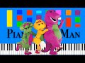 Barney I Hear Music Everywhere Slow EASY Medium Piano Tutorial