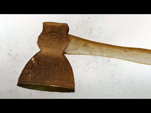 Antique Rusty Axe Restoration - Van Camp Hewing Hatchet