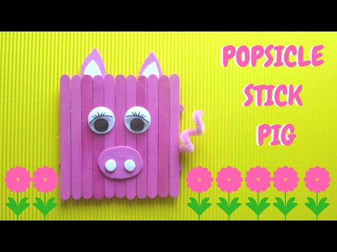 Popsicle Stick Crafts - Popsicle Stick Pig