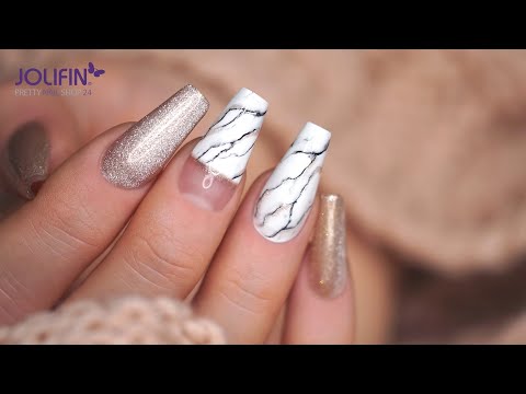 Nailart: „Diamond Marble“ mit Jolifin LAVENI Shellac - Diamond Cat-Eye elegance / Tutorial
