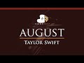 Taylor Swift – august - HIGHER Key (Piano Karaoke Instrumental)