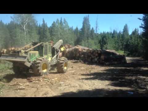 How to deck logs with a grapple skidder