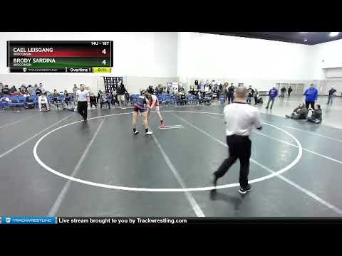 187 Lbs 1st Place Match - Cael Leisgang, Wisconsin Vs Brody Sardina, Wisconsin 60db