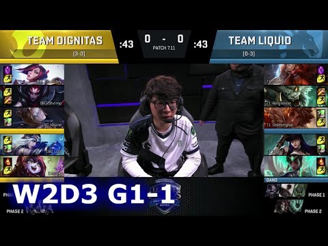 Dignitas vs Liquid | Game 1 S7 NA LCS Summer 2017 Week 2 Day 3 | DIG vs TL G1 W2D3