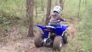 preview picture of video 'Chasing Yamaha raptor 80 first time muddy HD'