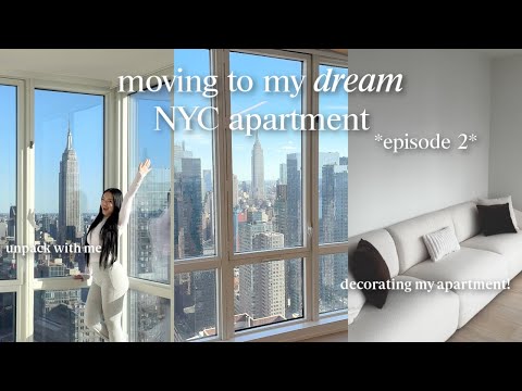 moving to my DREAM NYC apartment pt 2🏠🔑 getting settled in, decorating my apt & cooking!