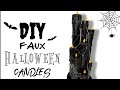 DIY Faux Halloween candles made from paper rolls!