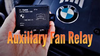 How to replace radiator fan relay on BMW Auxility fan relay switch N54 N52 Overheating 2efe code
