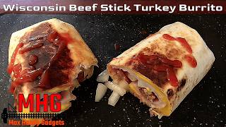 Wisconsin Beef Stick Turkey Burrito with Cheese and Onions