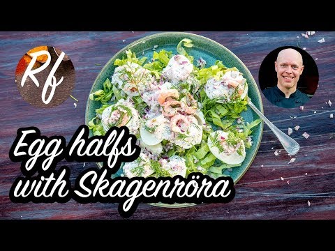 How to make egghalfs topped with creamy Skagenröra. >