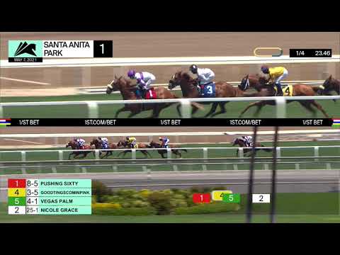 Pushing Sixty wins Race 1 on Friday May 7, 2021 at Santa Anita Park.