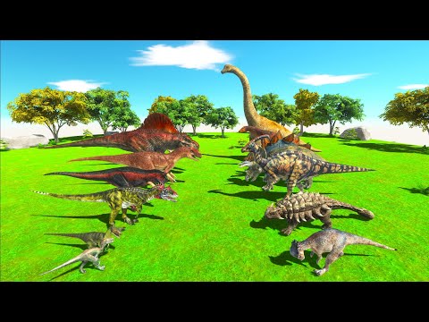 CARNIVORE DINOSAURS vs HERBIVORE DINOSAURS 🦖| Animal Revolt Battle Simulator