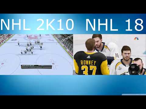 Side By Side View Of NHL 18 And NHL 2K10 Stanley Cup Celebration