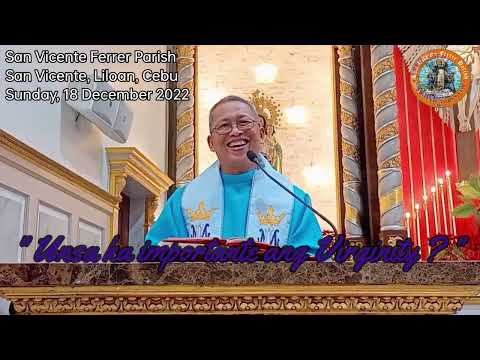 Homily: "Unsa ka importante ang Virginity?"  Rev. Fr. Crescenciano Ubod