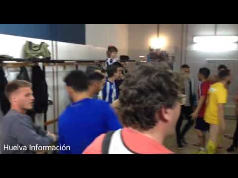 Huelva - Recre - Celebración en los vestuarios del Recreativo