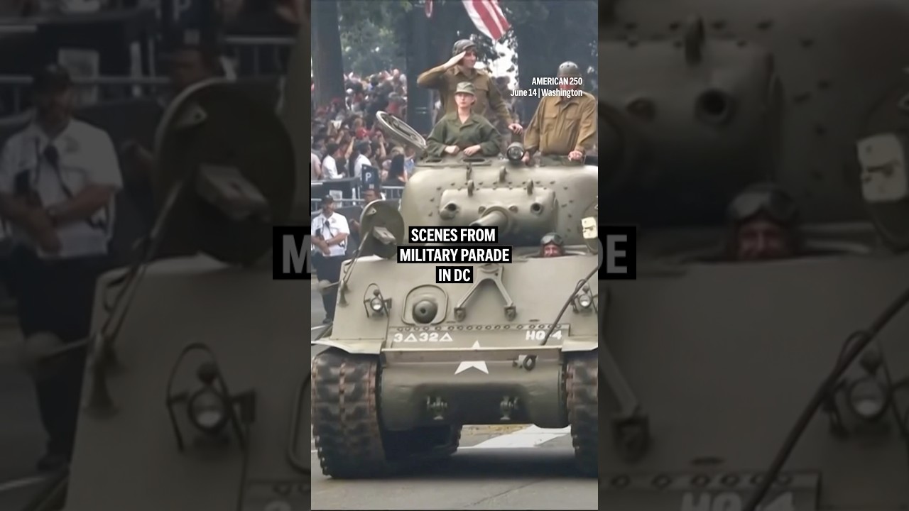 Scenes from military parade in DC