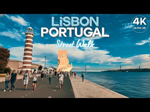 Lisbon Street Walk 2025 4K | Belém Tower, Jerónimos Monastery, 25th April Bridge & Tejo Riverside