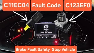 AUDI A4 SE Fault Code C11EC04 Brake Booster Pressure Sensor Faulty, C123EF0 Hydraulic Brake Booster