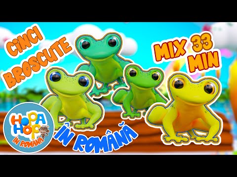 Cinci Broscute pe Buștean | 30 MIN MIX | HopaHop - Cantece Pentru Copii @HopaHop