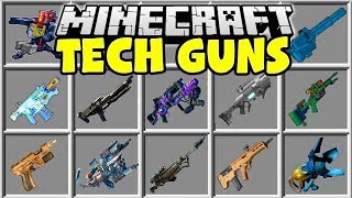 Minecraft TECH GUNS MOD  NUKE LAUNCHERS ALIEN BLAS