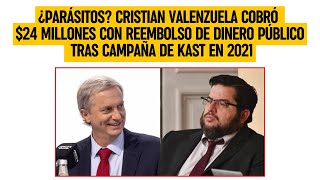 ¿Parásitos? Cristian Valenzuela cobró $24 millones tras reembolso SERVEL en campaña de KAST 2021