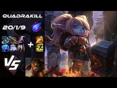 JUNGLE Poppy vs Jarvan IV [QUADRAKILL] - EU Grandmaster Patch 25.S1.6