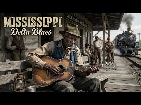 The Train Left Mississippi but the Old Blues Player Never Did | Delta Blues Mississipi 1930s Songs
