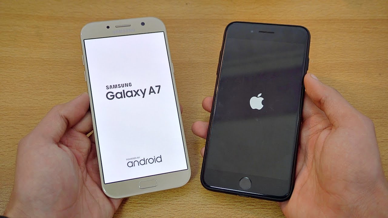 Samsung Galaxy A7 (2017) vs iPhone 7 Plus - Speed Test! (4K)
