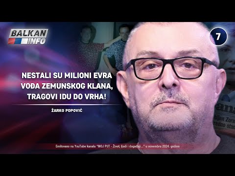 INTERVJU: Žarko Popović – Nestali su milioni evra zemunskog klana, tragovi idu do vrha! (29.11.2024)