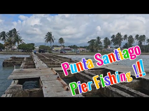 Punta Santiago fishing pier - Mei-Lien's 1st Puerto Rico fish !!!  ❤️🇵🇷❤️