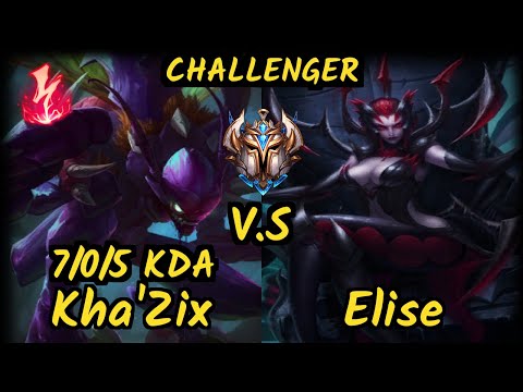 Karasmai (KHA'ZIX) vs ELISE - 7/0/5 KDA JUNGLE CHALLENGER GAMEPLAY - NA