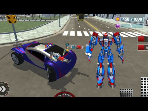 Flying Police Robot Car transformation *** Robot Bike Games ### android gameplay