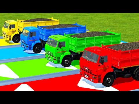 LOAD SUNFLOWER AND TRANSPORT WITH KAMAZ TRUCKS - Farming Simulator 22