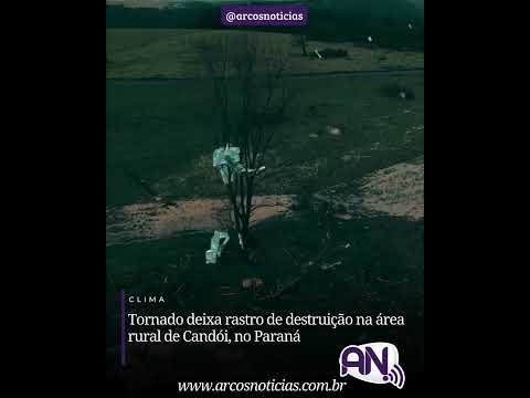 Tornado deixa rastro de destruição na área rural de Candói, no Paraná