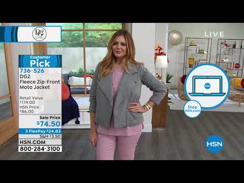 DG2 by Diane Gilman Fleece ZipFront Moto Jacket