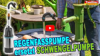 Regenfasspumpe Gardena 4700-2 inox automatic ersetzt Handschwengelpumpe auf der Regentonne #tueftler