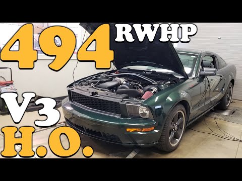 2008 Mustang Bullitt (BLACK OUT VORTECH) H.O. Supercharger Dyno & Review BRENSPEED TURN KEY PACKAGE