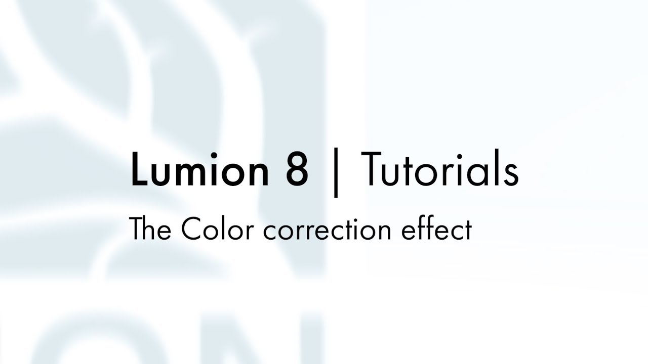 エフェクト：色補正（Lumion8 series）
